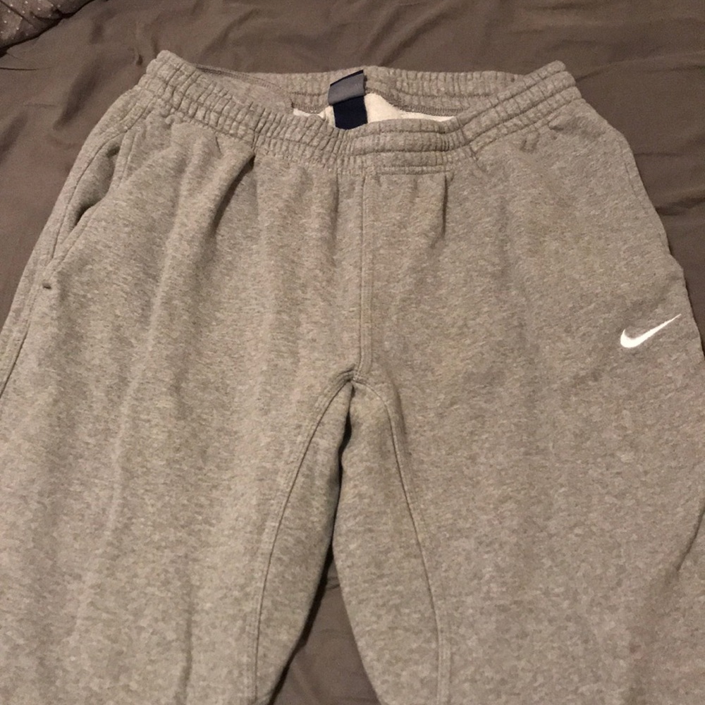 Grey Nike fleece sweatpants